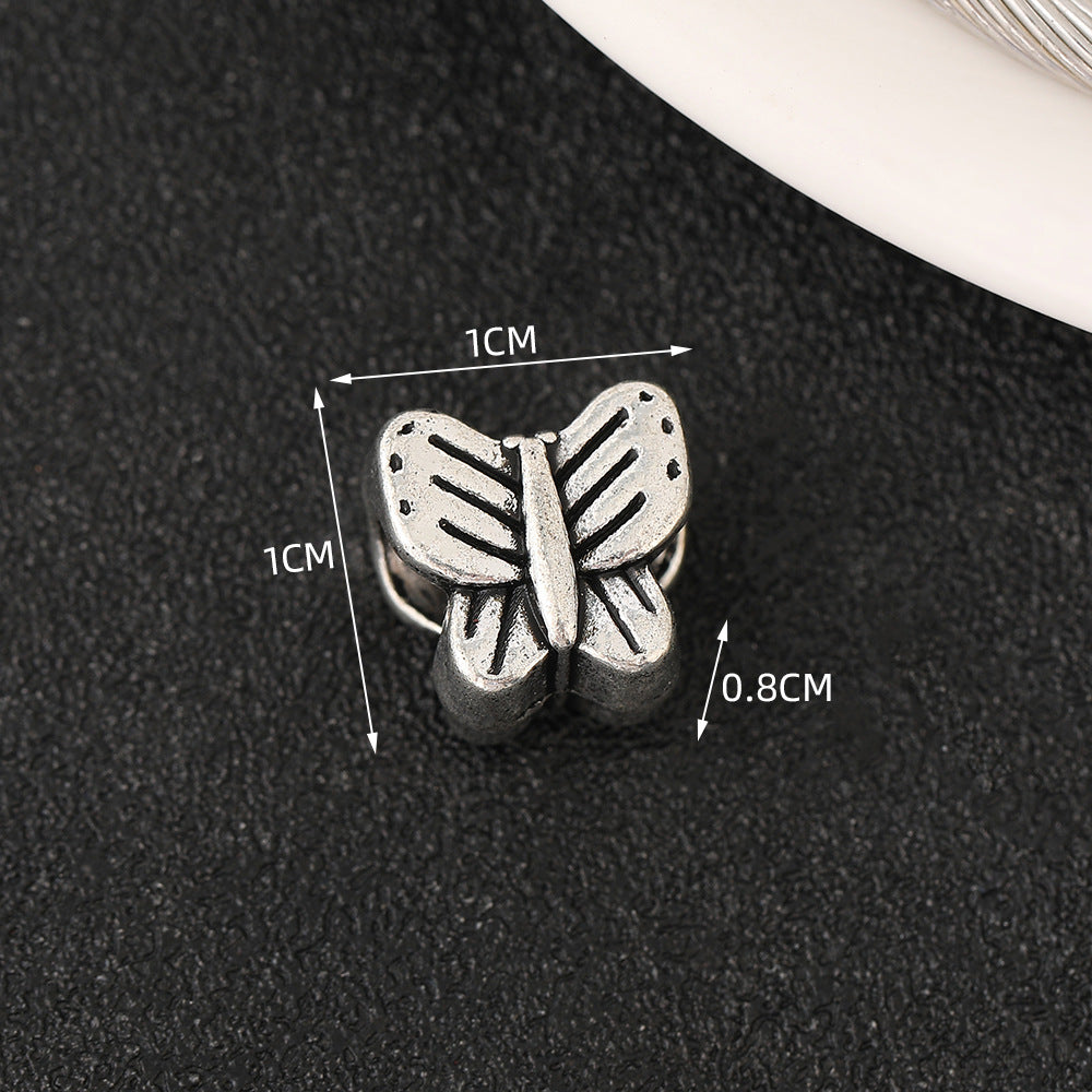 European Style Metal Beads Silver Tone Large Hole 50pcs 13