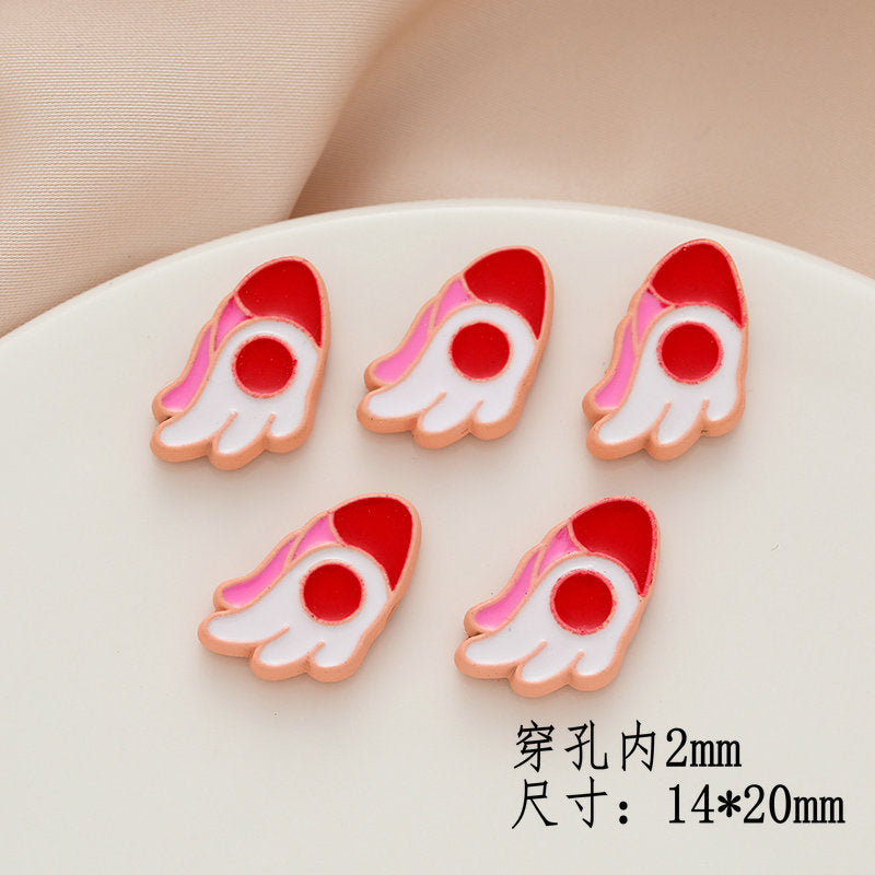 Cartoon Character Metal Beads Painted Enamel Alloy 10pcs 11