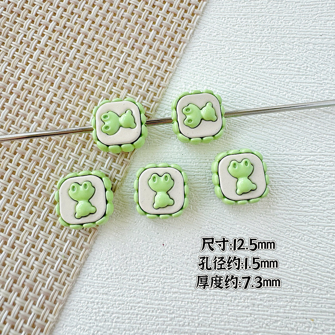 Star Shaped Metal Beads Adorable Painted Animals Glossy Alloy 10pcs 18