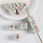 Adobe Printed Square Acrylic Beads 15mm Kitten Puppy Design 10pcs 11