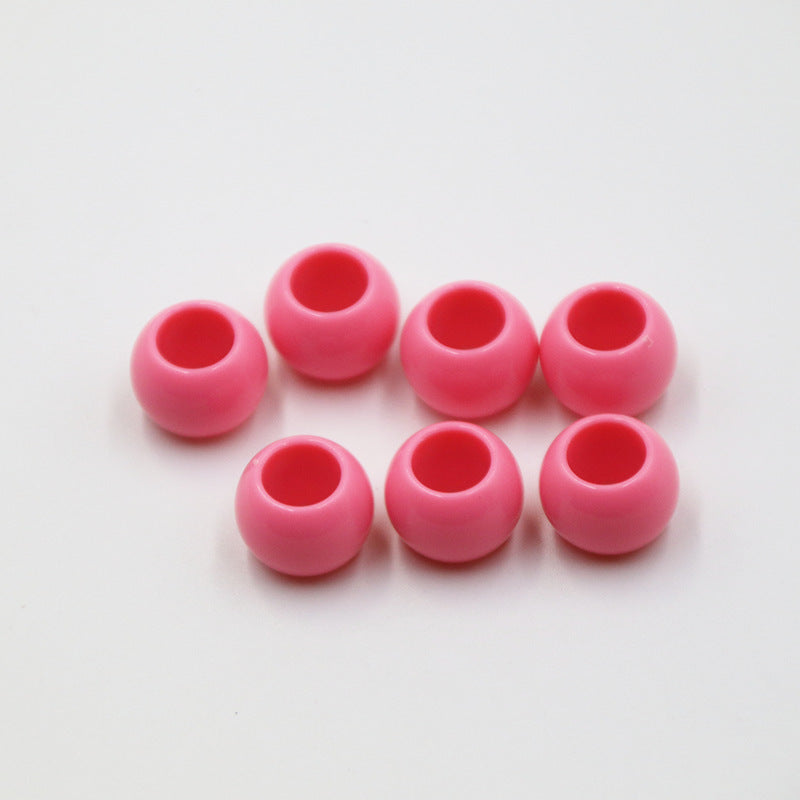 Macaron Acrylic Beads 18mm Large Hole Glossy Mixed Colors 30pcs 13