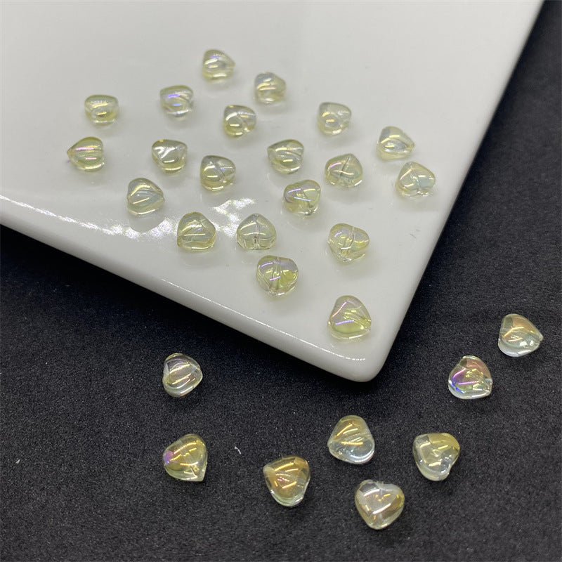 Czech Glass Beads Small Heart 6mm Peach Color 100pcs 19