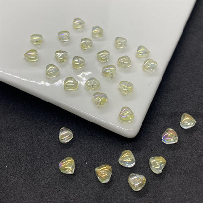 Czech Glass Beads Small Heart 6mm Peach Color 100pcs 19