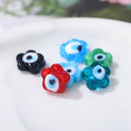 Lampwork Glass Beads Flower Shape 12mm Colorful Evil Eye 50pcs