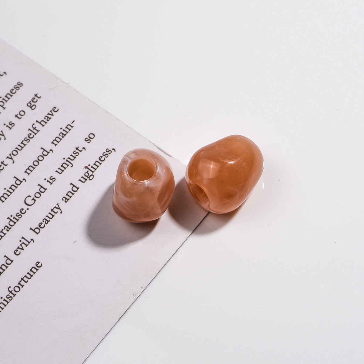 Imitation Jade Acrylic Beads 15mm Large Hole Ink Color 50pcs 14