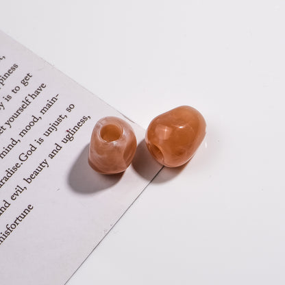 Imitation Jade Acrylic Beads 15mm Large Hole Ink Color 50pcs 14