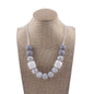 Silicone Beaded Keychain Necklace Matte Marble Hexagon Beads 12