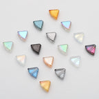 Electroplated Fan-Shaped Glass Beads 10mm Iridescent Pastel 30pcs 4