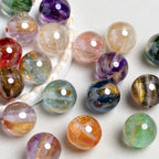 Glitter Cosmos Resin Beads 16mm Round Sparkle Mixed Colors 10pcs 4