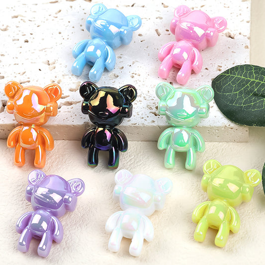 Transparent Bear Acrylic Beads 20-34mm Glossy Translucent 30pcs 2