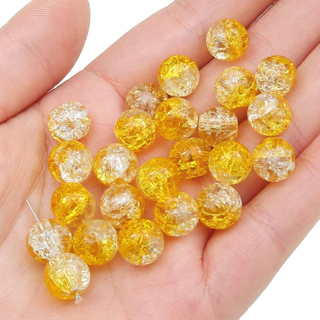 Crackle Round Glass Beads 10mm Assorted Colors 40pcs 35