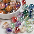 Glimmer Nebulous Resin Beads 12mm Round Multicolor Gradient 20pcs
