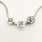 Plant Series Metal Beads Large Hole Antique Silver Tone 30pcs 4