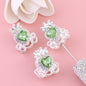 Heart Pumpkin Carriage Rhinestone Beads 28mm Alloy Pave Multi Color 5pcs 12