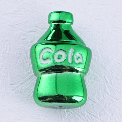 Plating Cola Bottle Acrylic Beads 19-30mm Metal Colored 20pcs 13