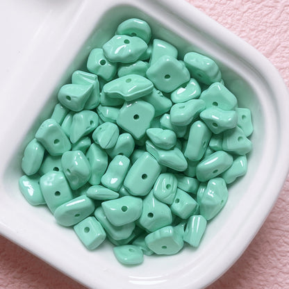 Painted Gravel Acrylic Beads 10mm Glossy Bright Colors 30pcs 7