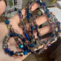 Plated Star Shaped Glass Beads 8mm Rainbow Electroplated 100pcs 26