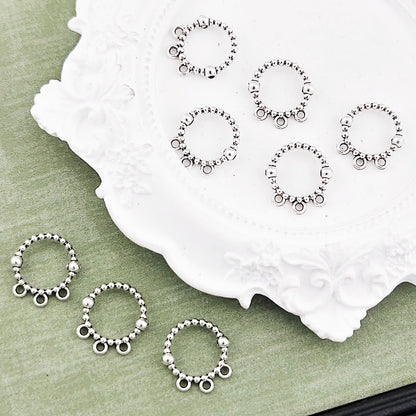 Bubble Ring Metal Bead Frames 17mm With Three Hanging Holes 40pcs 4