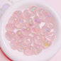 Glow Heart Acrylic Beads 21mm Glitter Iridescent Pastel 10pcs 10