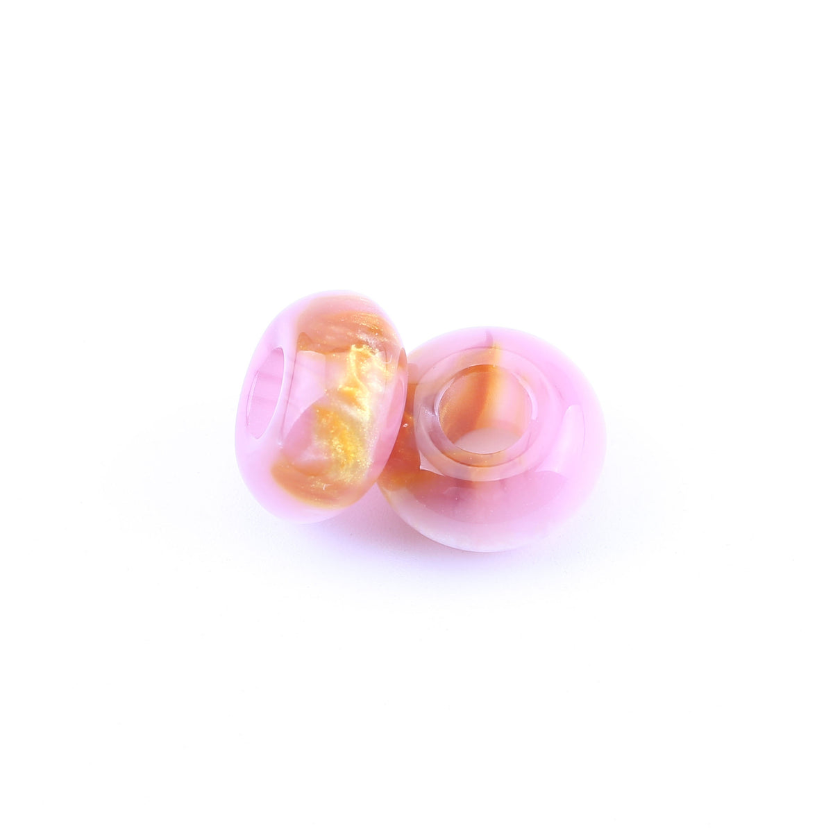 Resin Spacer Beads 14mm Antique Gild Texture 100pcs 12