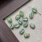 Vintage Czech Coffee Bean Lampwork Glass Beads 8x11mm 10pcs 22