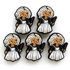 Silicone Focal Beads Halloween Horror Figure Holding Knife 20pcs 2