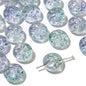 Transparent Floral Round Glass Beads 13mm Pastel Mixed 20pcs 14