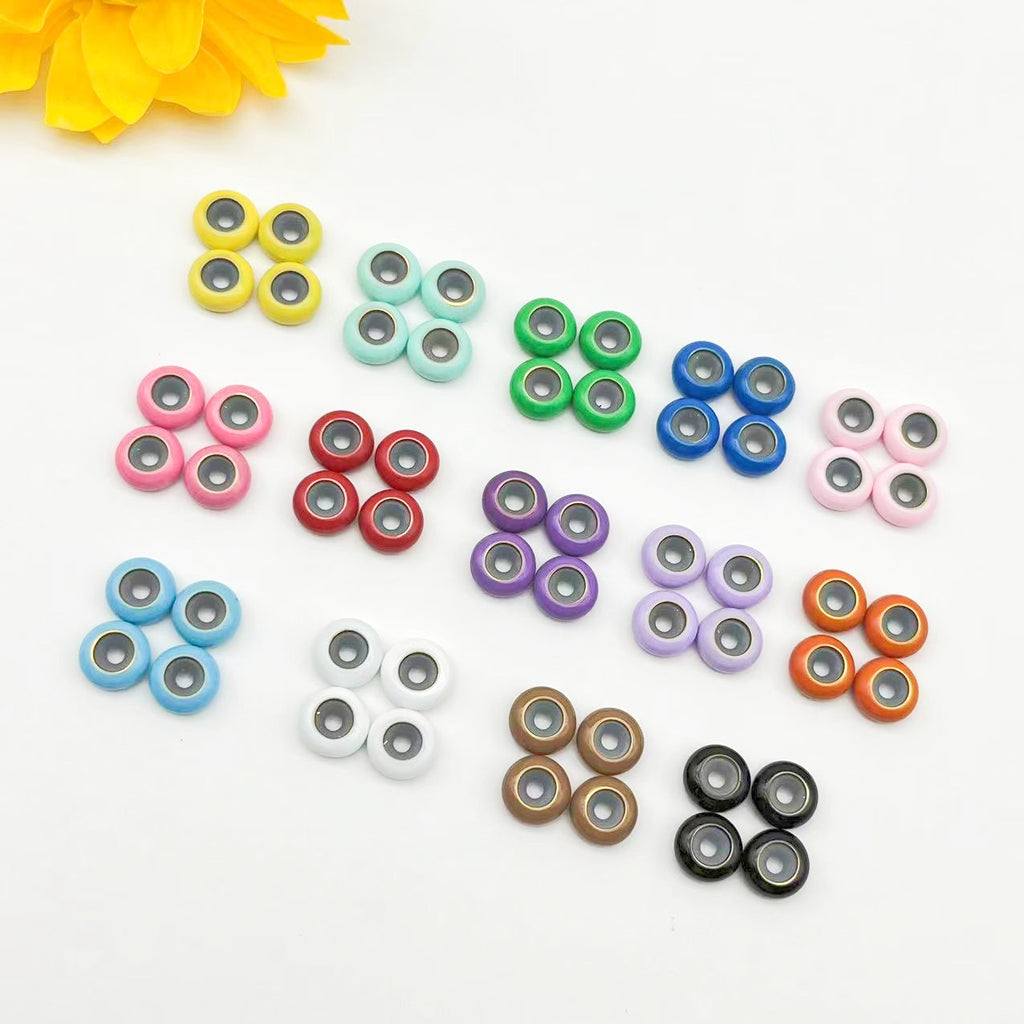Brass Spacer Beads 10mm Colorful Enamel Large Hole 20pcs