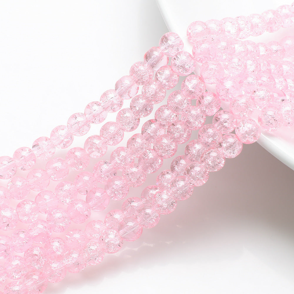 Crackle Round Glass Beads 8mm Monochrome Translucent 200pcs 13
