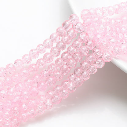 Crackle Round Glass Beads 8mm Monochrome Translucent 200pcs 13