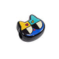 Painted Big Eyed Kitten Acrylic Beads 18mm Colorful Mixed 10pcs 9