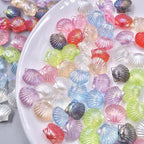 Transparent Shell Resin Beads 14mm Iridescent Multicolor 50pcs 3