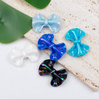 Plated Fat Bow Acrylic Beads 24mm Solid Glossy Color 100pcs 4
