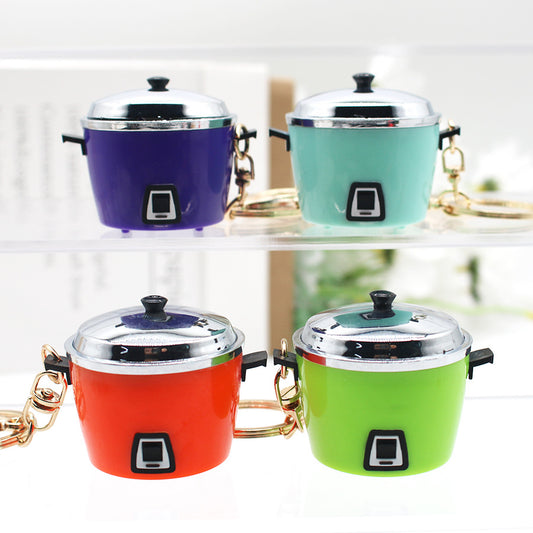 Mini Rice Cooker Keychain Plastic Vintage Style Colorful Charm 2