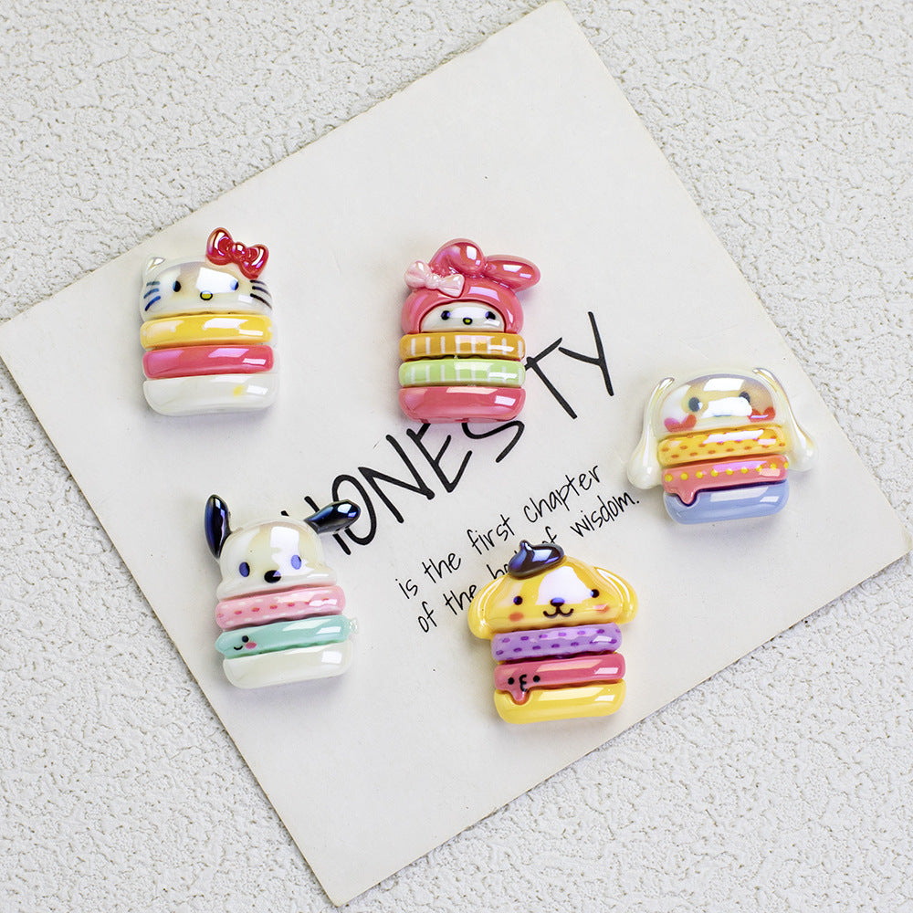 Sanrio Series Burger Resin Beads Glossy Pastel Colors 20pcs 2