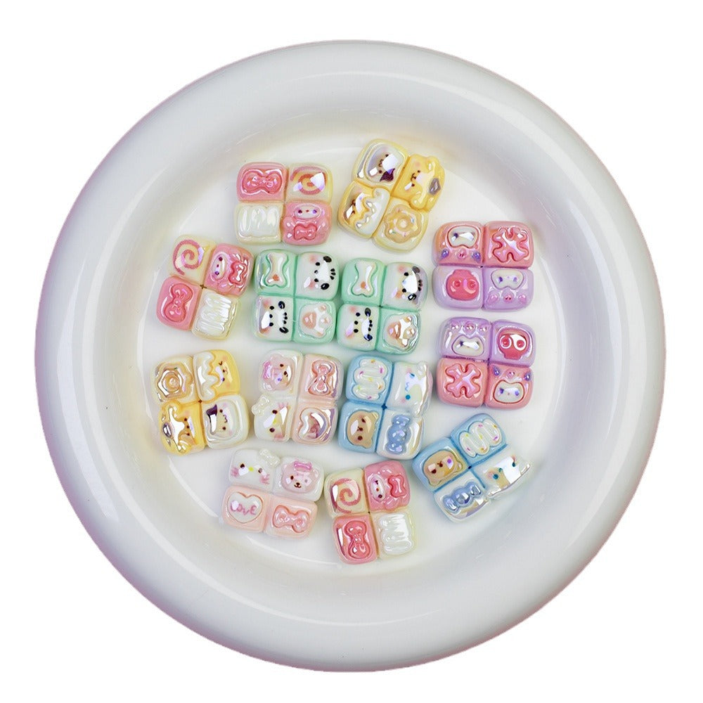 Sanrio Series 4-Roll Bread Resin Beads Glossy Pastel 20pcs 5