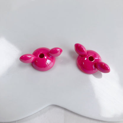 UV Plating Mickey Acrylic Bead Caps 18mm Glossy Mixed Colors 20pcs 16