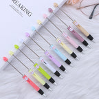 Beadable Pen Plastic Colorful Heart Top Black Ink 150mm 2