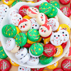 Baking Painted Flat Acrylic Beads 18mm Christmas Series 10pcs