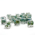 Lampwork Glass Beads Square 9.6x10.6mm Ripple Texture Dyed Core 10pcs 3