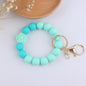 Silicone Beaded Daisy Rose Wristlet Keychain with Gold Clasp 17
