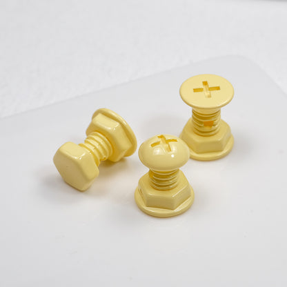 Painted Screws Acrylic Beads 16mm Colorful Mixed 50pcs 11