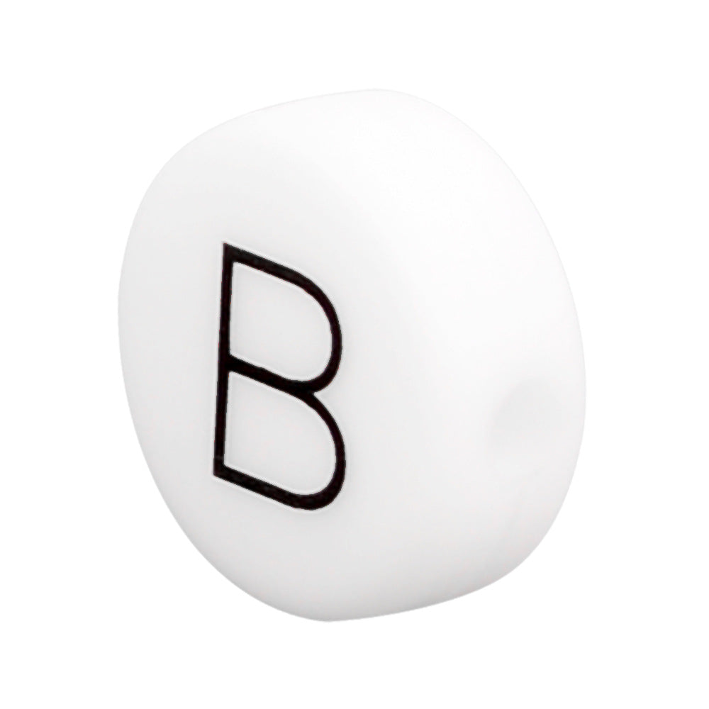 12mm Silicone Letter Beads Flat Round Alphabet Options 20pcs 6