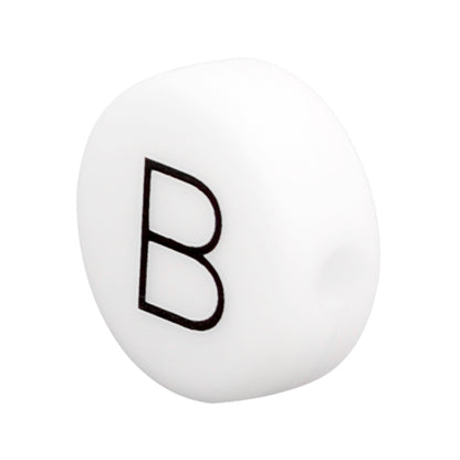 12mm Silicone Letter Beads Flat Round Alphabet Options 20pcs 6