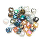 Electroplated Oblique Square Glass Beads 12mm Transparent Iridescent 20pcs