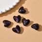 Lampwork Heart Glass Beads 10-20mm Transparent Silver Foil Filled 2pcs 14