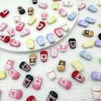 Baking Painted Metal Beads 14mm Milk Tea Mini Cup Design 10pcs 6
