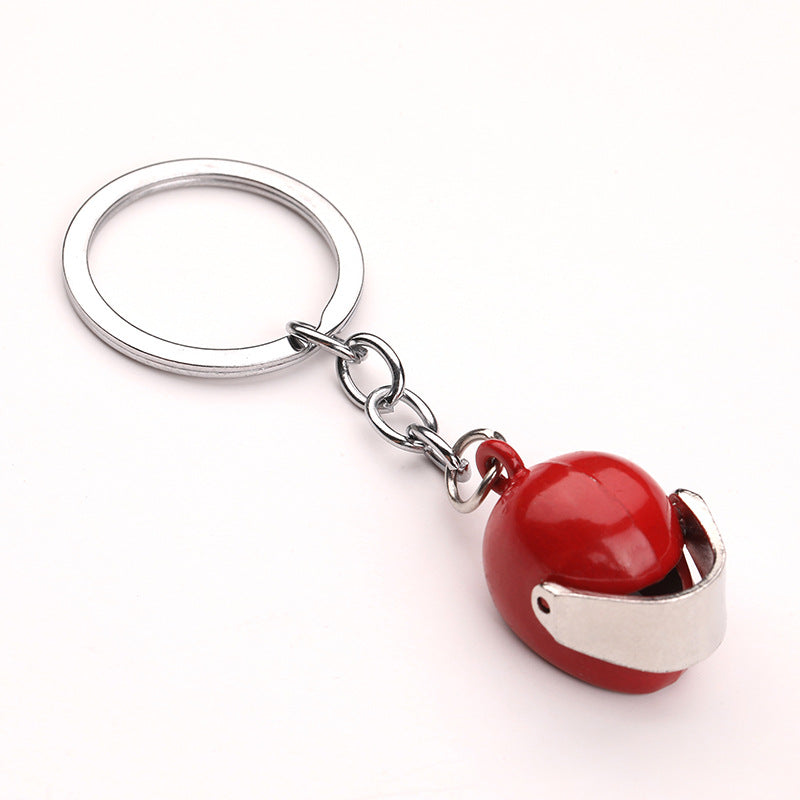 Metal Motorcycle Helmet Keychain Zinc Alloy with Shiny Visor Multiple Colors 3