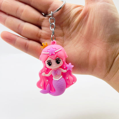 Soft Rubber Mermaid Keychain Pastel Colors Starfish Charm 9