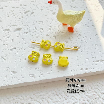 Round Metal Beads Baking Painted Smiling Chocolate Series 20pcs 25